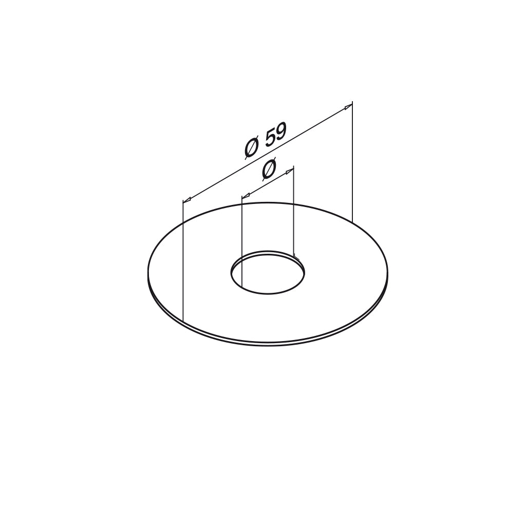 Q-railing tarpinė Ø59 mm storis 1 mm skylė Ø18 mm MOD 5080 skylė Ø12