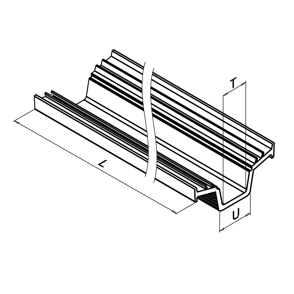 Q-railing guminis profilis rėmo vamzdžiui EASY ALU 5000 mm MOD 5114 8–9,52 mm stiklui