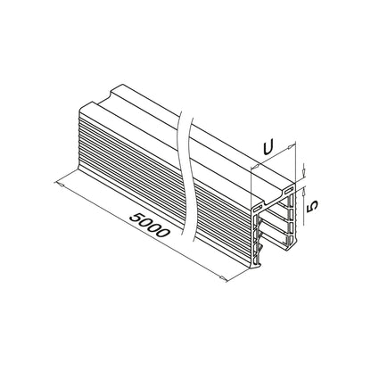 Q-railing EASY GLASS porankio ant stiklo tarpinė MOD 5124 stiklas: 8-10,76 mm, ilgis: 5000 mm