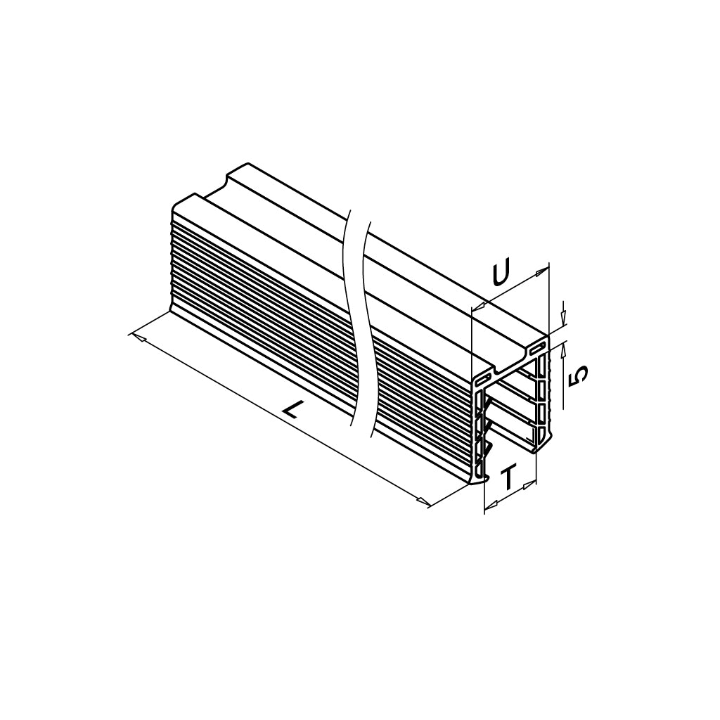 Q-railing EASY GLASS porankio ant stiklo tarpinė MOD 5124 stiklas: 11.52-13.52 mm, ilgis: 5000 mm
