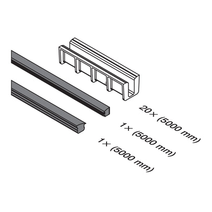 Q-railing EASY GLASS HYBRID nereguliuojamos tarpinės MOD 6910 stiklas: 10 - 11.52 mm