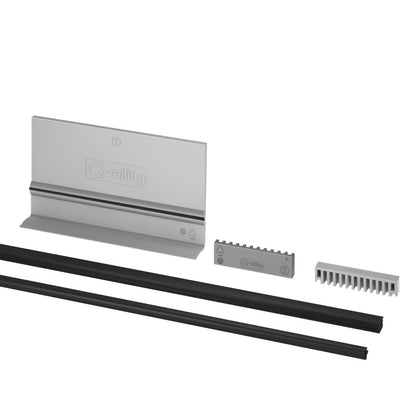Q-railing EASY GLASS PRO reguliuojamų tarpinių komplektas MOD 8101 ilgis: 5000 mm, stiklas: 12 mm