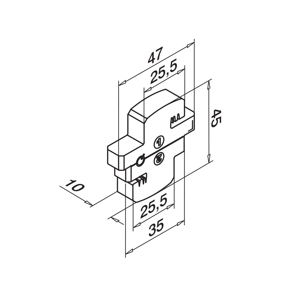 Q-railing EASY GLASS PRIME tarpinė tarp stiklų MOD 8405