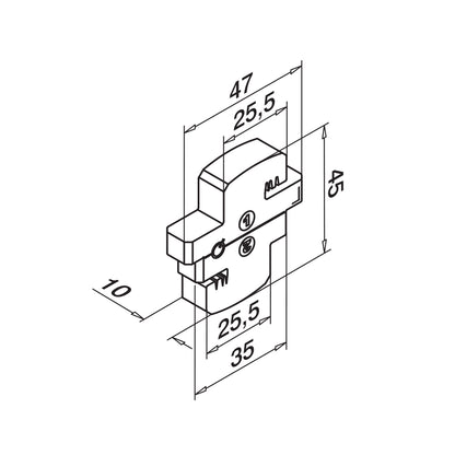 Q-railing EASY GLASS PRIME tarpinė tarp stiklų MOD 8405