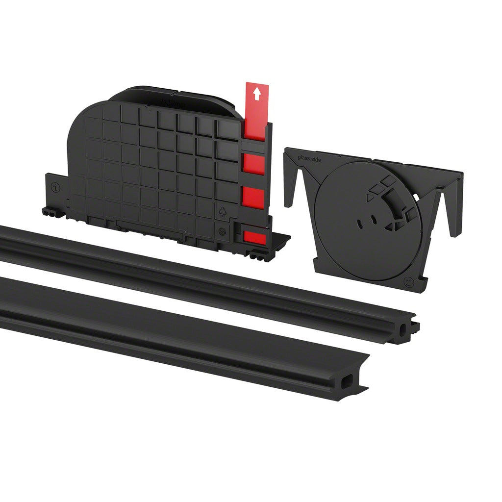 Q-railing EASY GLASS STRONG Q-disc set reguliuojamų tarpinių komplektas MOD 8601 31.52 mm stiklas, ilgis: 2500 mm