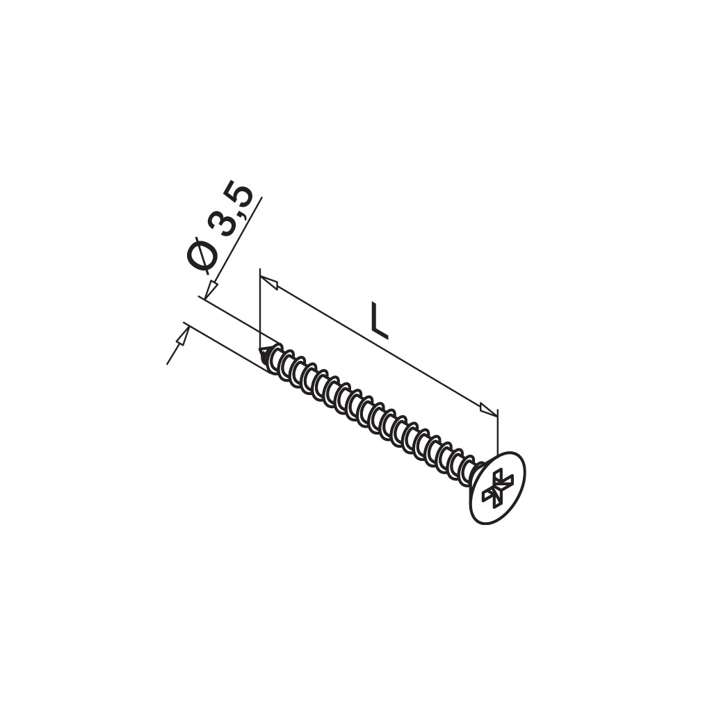 Q-railing kryžminis įleidžiamos galvutės medvaržtis A2-70, 3.5 x 40 mm MOD 0211