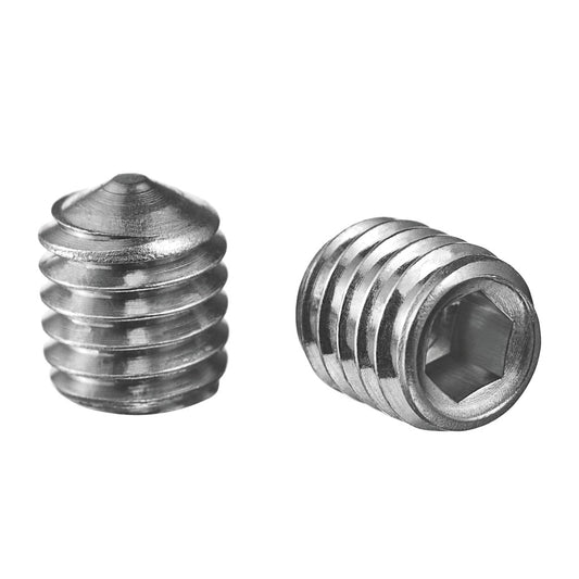 Q-railing fiksavimo varžtas su vidiniu šešiakampiu smailus MOD 0490 A2-70, M5 x 6 mm, QS-94