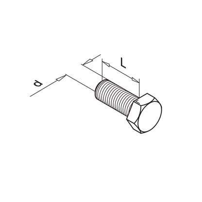 Q-railing šešiakampis varžtas DIN 933 MOD 0661 A4-70, M12 x 35 mm, QS-219