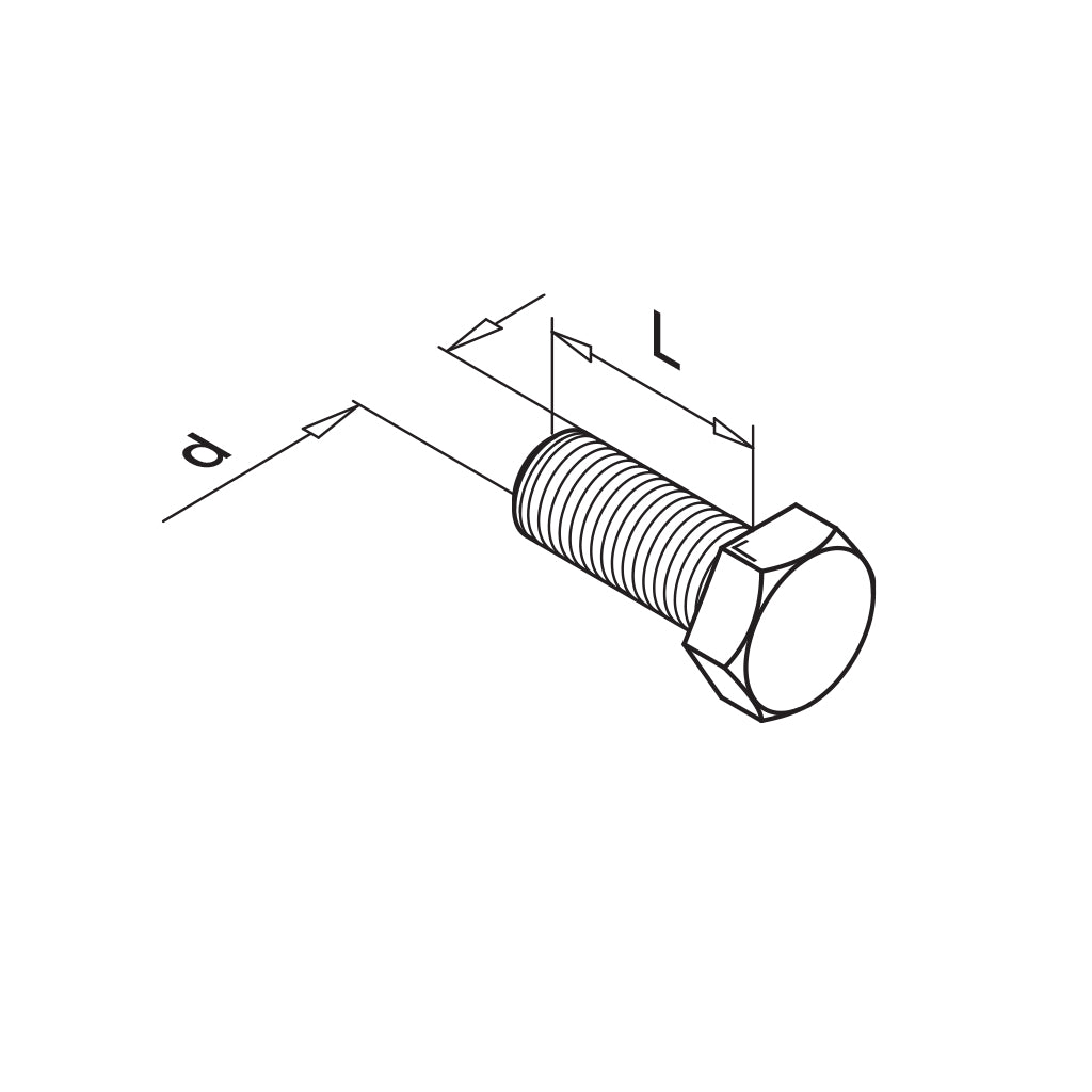 Q-railing šešiakampis varžtas DIN 933 MOD 0661 A4-70, M12 x 45 mm, QS-225