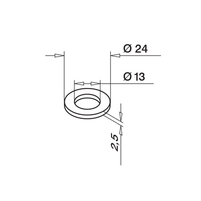 Q-railing poveržlė M12 sriegiui 24 x 2.5 mm MOD 0663 A4-70, M12, QS-215