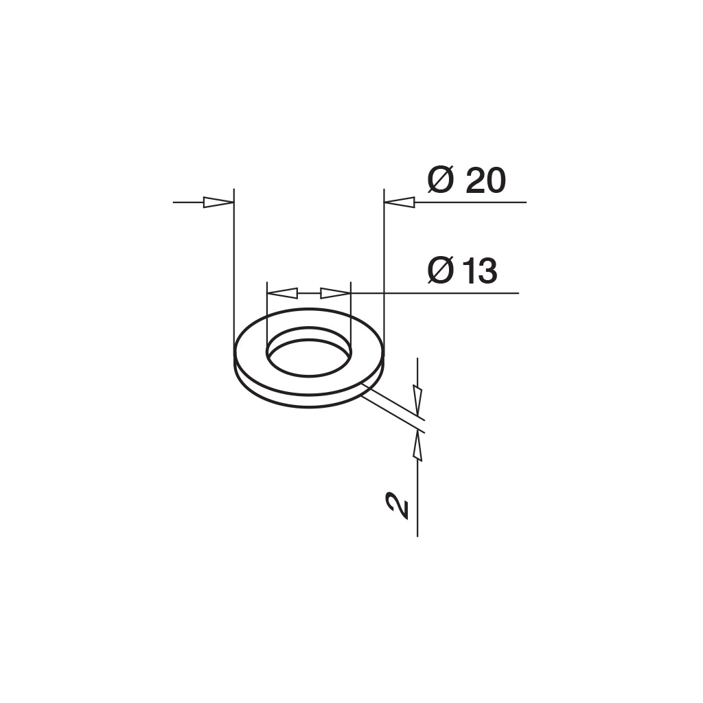Q-railing poveržlė M12 sriegiui 20 x 2 mm A4-70, M12 MOD 0664