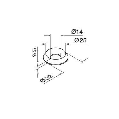 Q-railing poveržlė M12 sriegiui A4-70, M12, 32 x 7 mmQS-286 MOD 0665