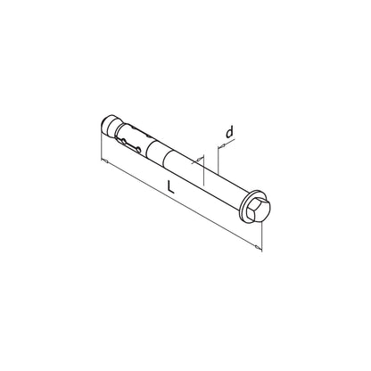 Q-railing didelio našumo ankeris Q SZ-S 12 Ø12 MOD 4220 ner. plienas AISI 316, 12 x 105 mm, QS-562