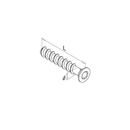 Q-railing betono varžtas BSZ-SK 10 MOD 4300 ner. plienas AISI 316, M10 x 100 mm, QS-572