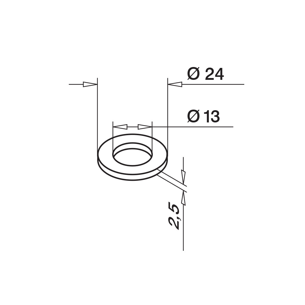 Q-railing poveržlė M12 sriegiui 24 x 2.5 mm MOD 0663 cinkuotas, M12, QS-216
