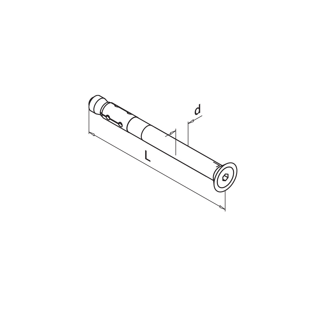 Q-railing didelio našumo ankeris Q SZ-SK 12/50 Ø12 12 x 120 mm MOD 4210 cinkuotas