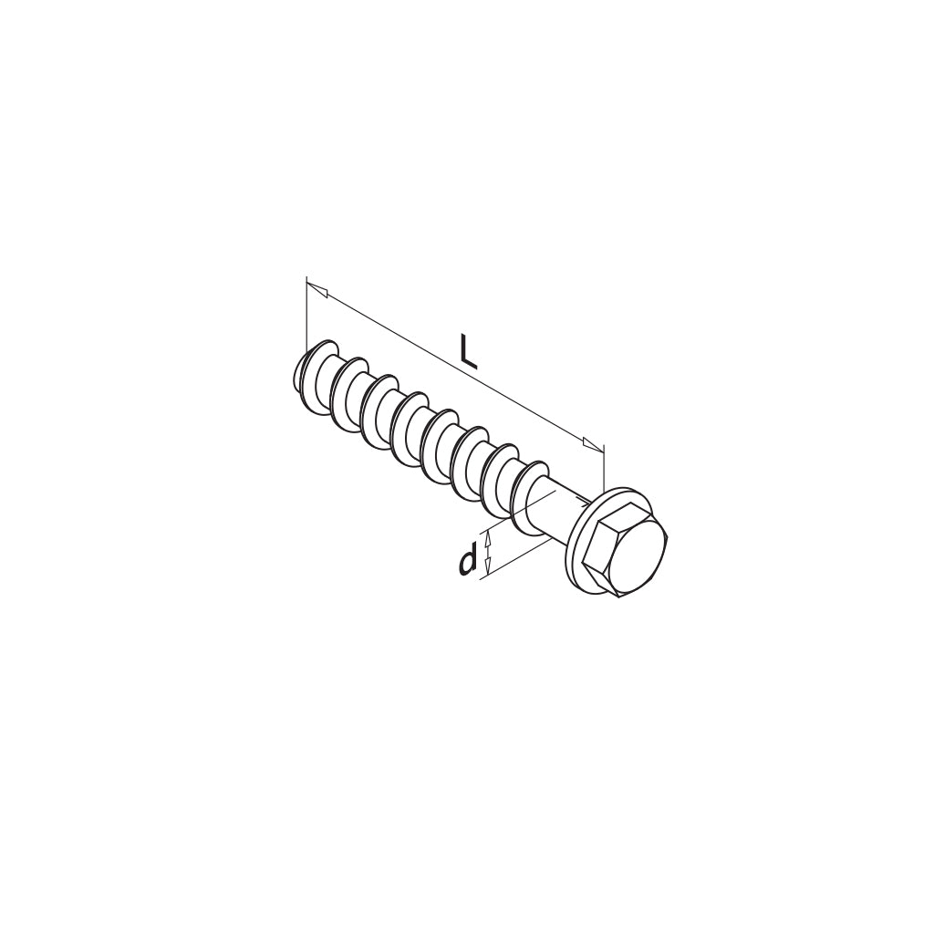 Q-railing betono varžtas BSZ-SU 10 MOD 4310 cinkuotas, M10 x 120 mm, QS-576