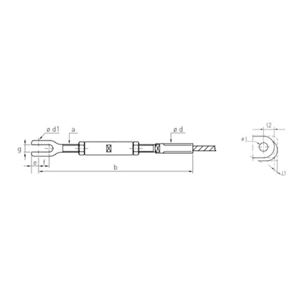 Carl Stahl Turnbuckle with fork fitting 670
