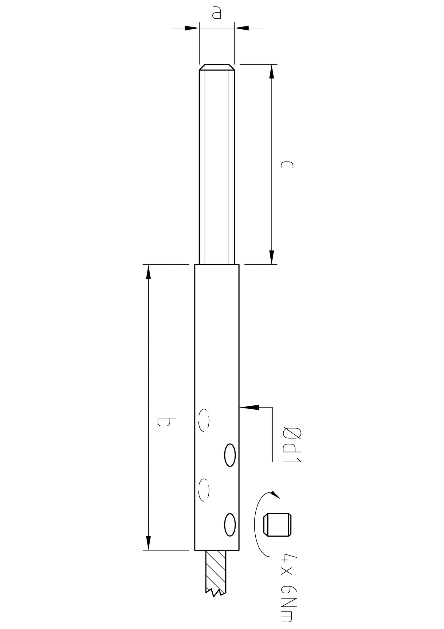 Carl Stahl I-SYS stainless steel Carl Stahl Easy Grip external thread, M8x60, rope Ø 5 - 6 mm