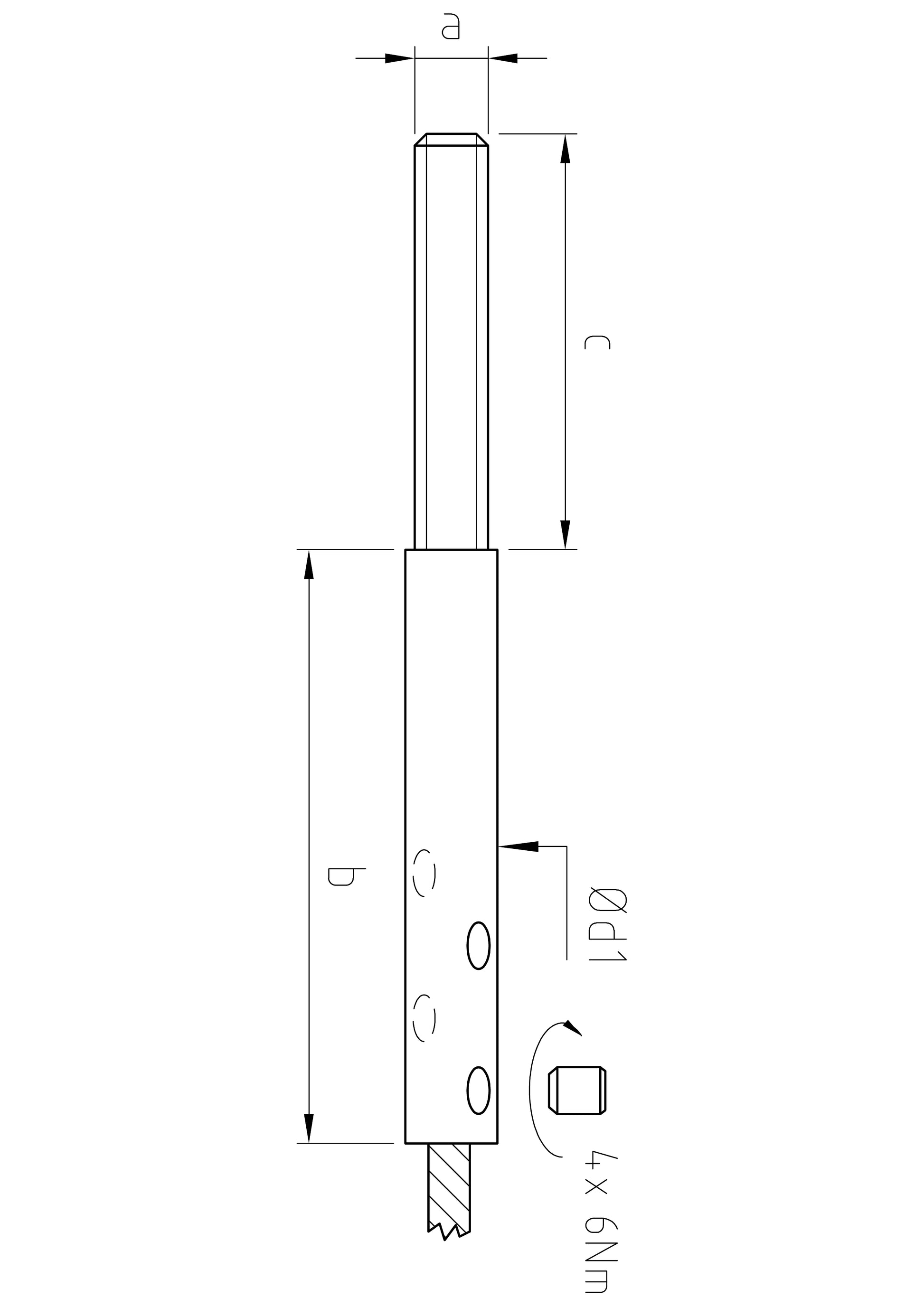 Carl Stahl I-SYS stainless steel Carl Stahl Easy Grip external thread, M8x60, rope Ø 5 - 6 mm