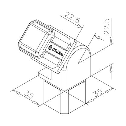 G-fittings Square tube connector variable Lyndsey