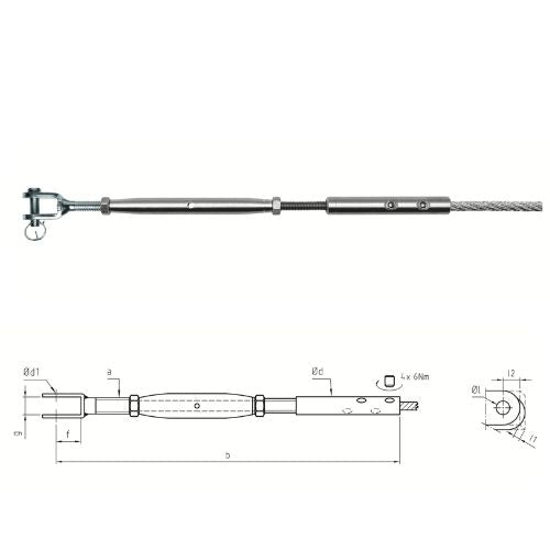 Carl Stahl Easy Grip turnbuckle with fork 770