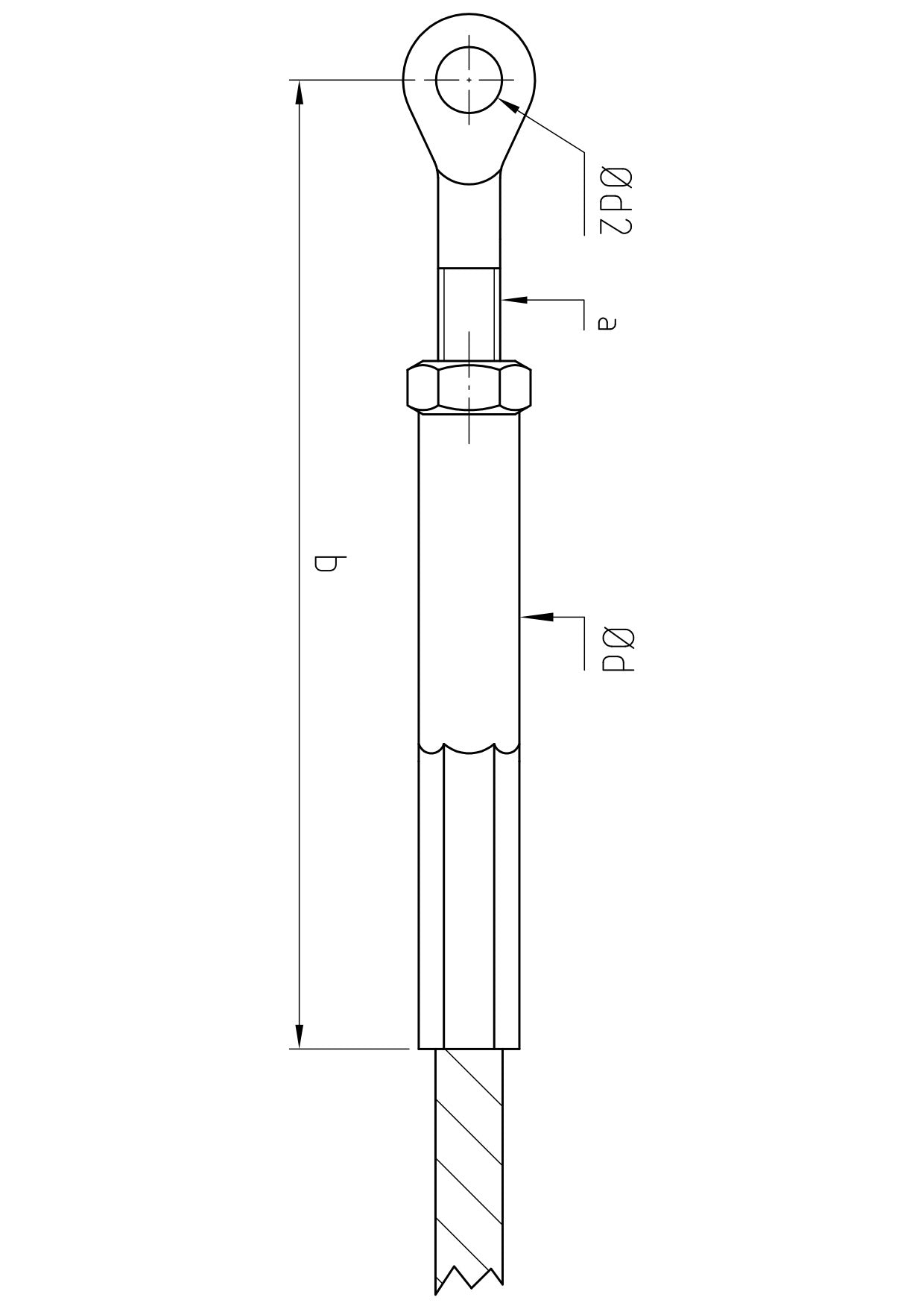 Carl Stahl Eye with internal thread, swaged, lefth. 813/814