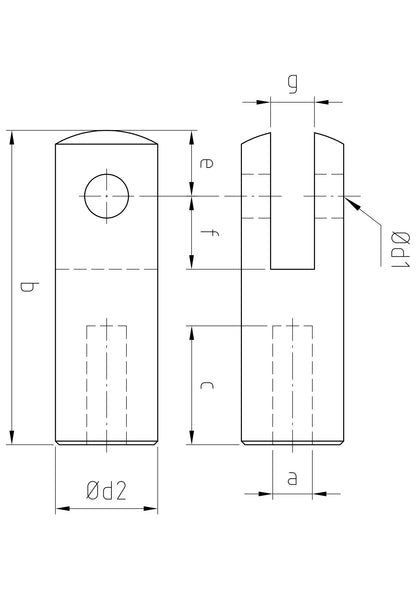 Carl Stahl Fork with internal thread 817