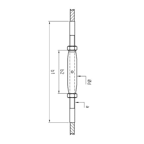 Carl Stahl I-SYS stainless steel Carl Stahl Turnbuckle threads, F30, hammered, RH thread M6