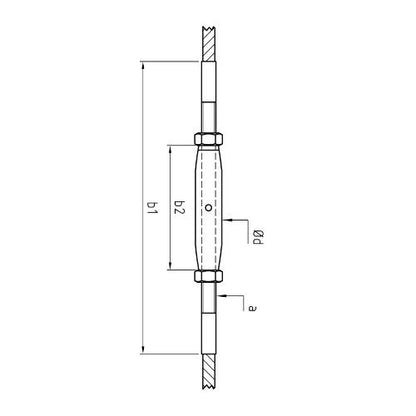 Carl Stahl I-SYS stainless steel Carl Stahl Turnbuckle threads, F30, hammered, RH thread M6