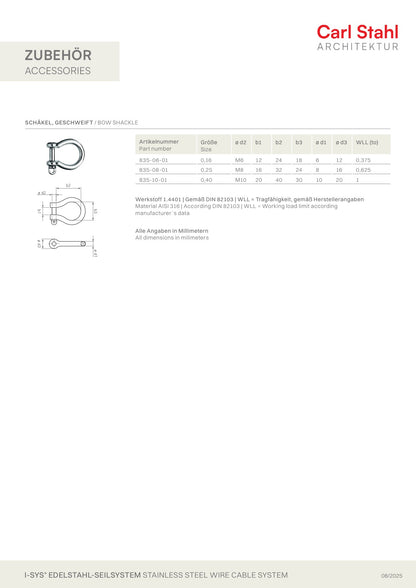 Carl Stahl Shackle D-form 835