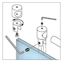 G-fittings Glass holder open for tube Ø 19,0 mm Chenna