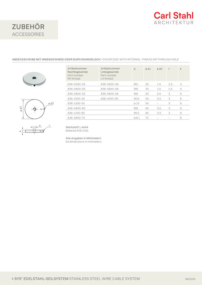 Carl Stahl Cover disc 836