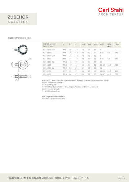 Carl Stahl Eye bolt 837