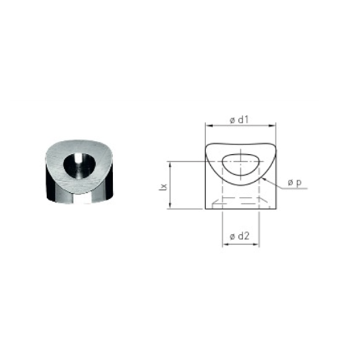 Carl Stahl angle washer for countersunk end stop 90°, round profile 862