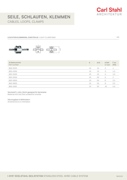 Carl Stahl Light clamp ring, incl. screws 863