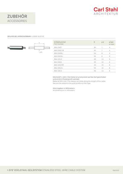 Carl Stahl Loose sleeve for rope 864