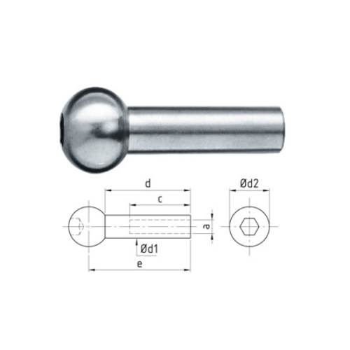Carl Stahl Ball head with internal thread M4 868