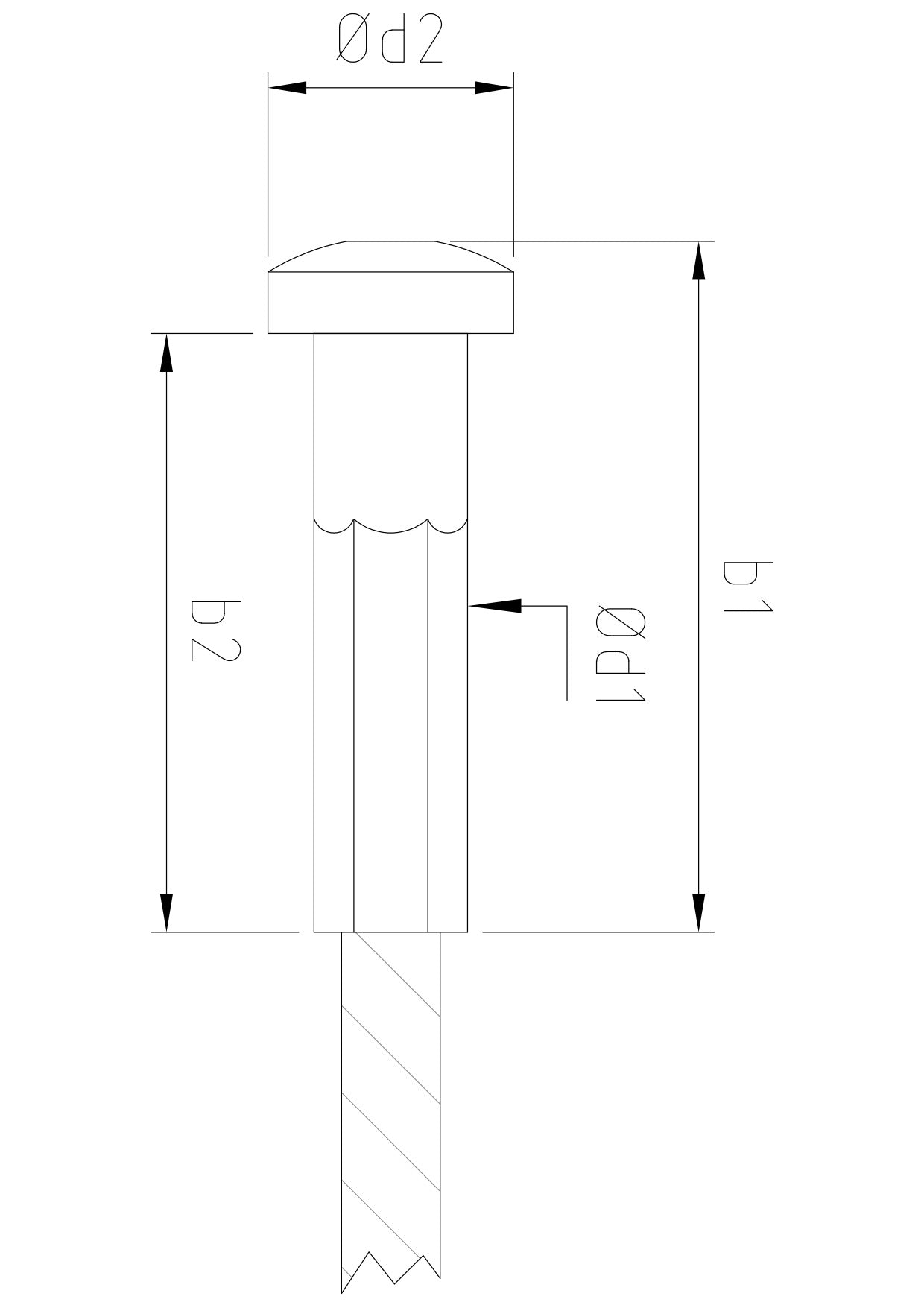 Carl Stahl End stop with radius head, round swaged 869