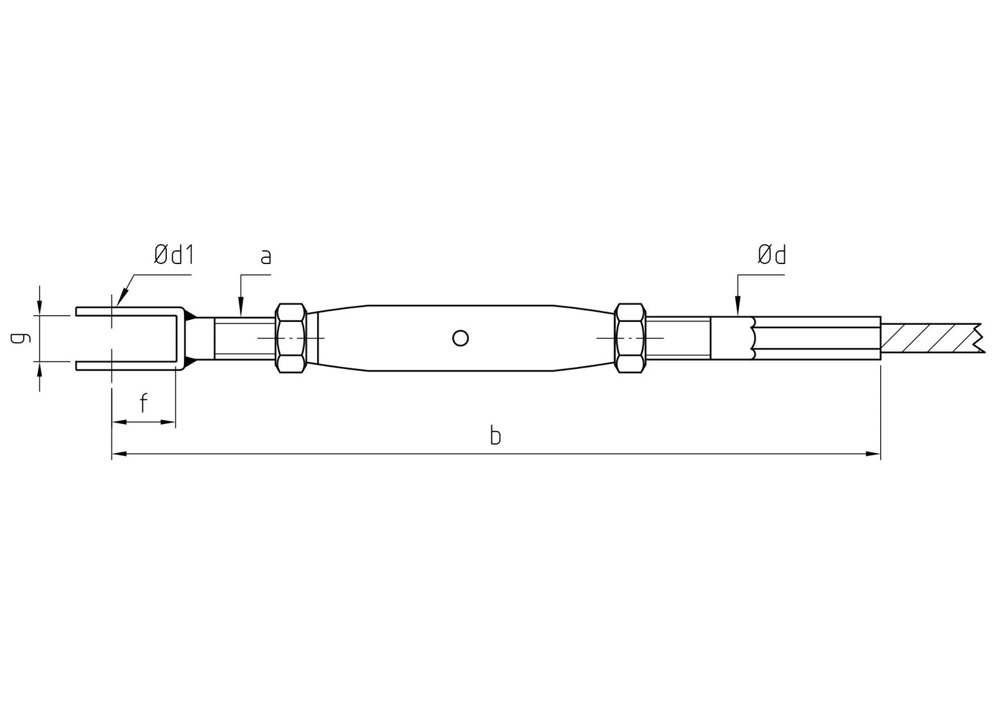 Carl Stahl Turnbuckle with fork, swaged 870
