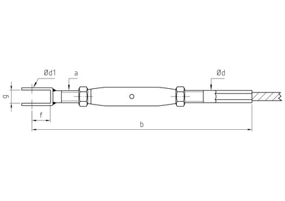 Carl Stahl Turnbuckle with fork, swaged 870