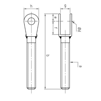 Carl Stahl Fork with external thread 871