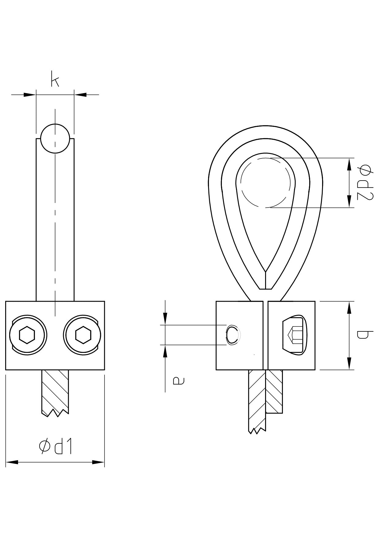 Carl Stahl Light loop clamp ring with thimble 874
