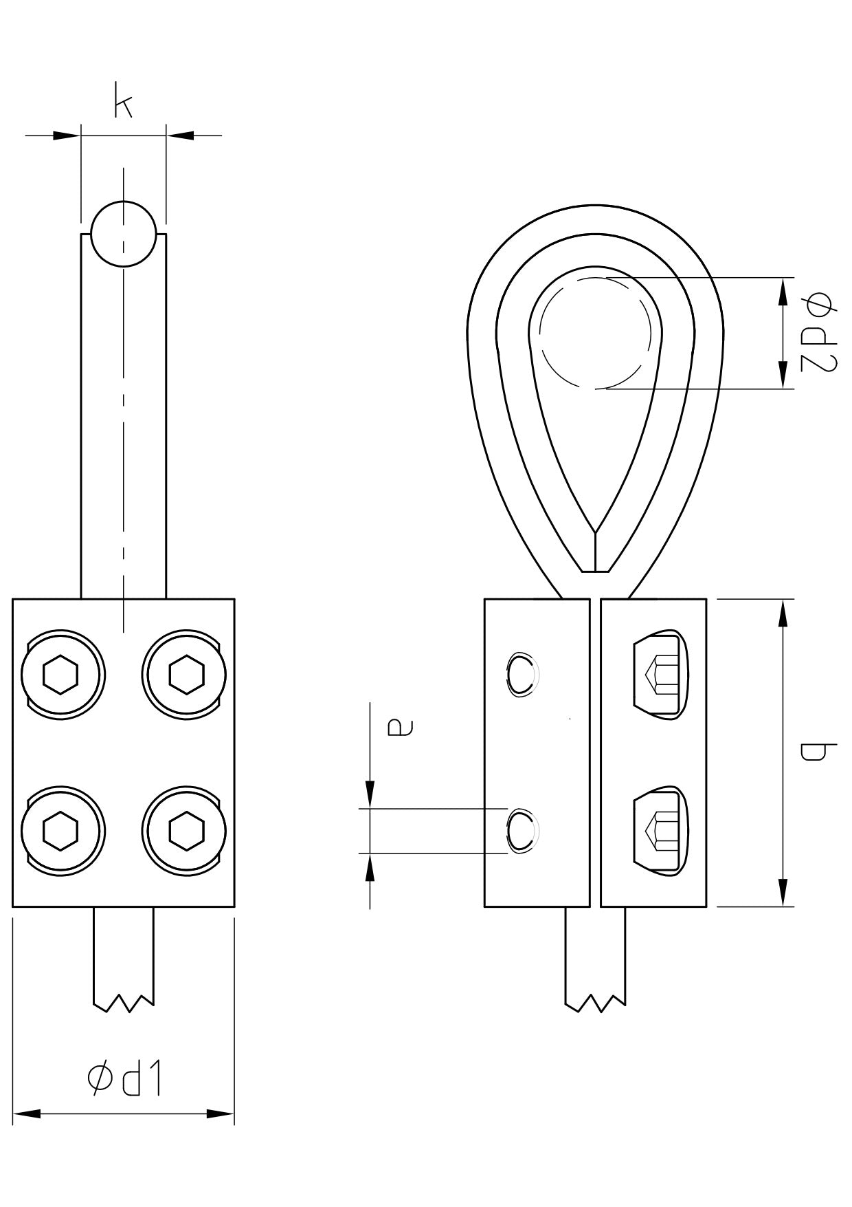 Carl Stahl Loop clamp ring with thimble 874