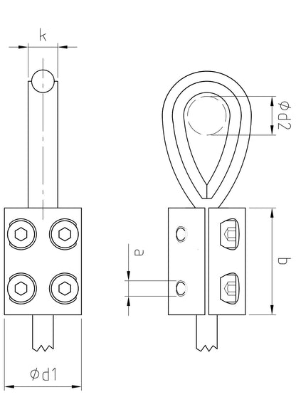 Carl Stahl Loop clamp ring with thimble 874