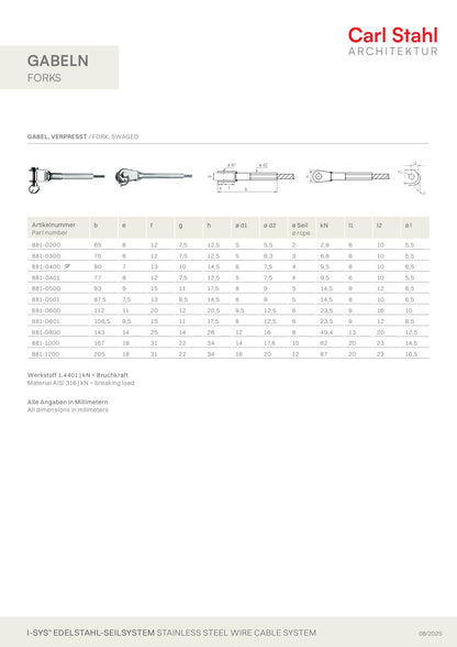 Carl Stahl Fork, swaged 881