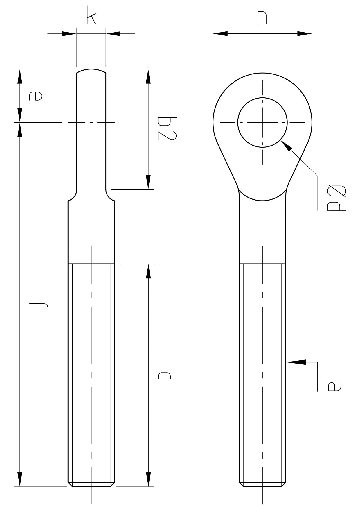 Carl Stahl Eye with external thread 885/886