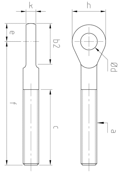 Carl Stahl Eye with external thread 885/886