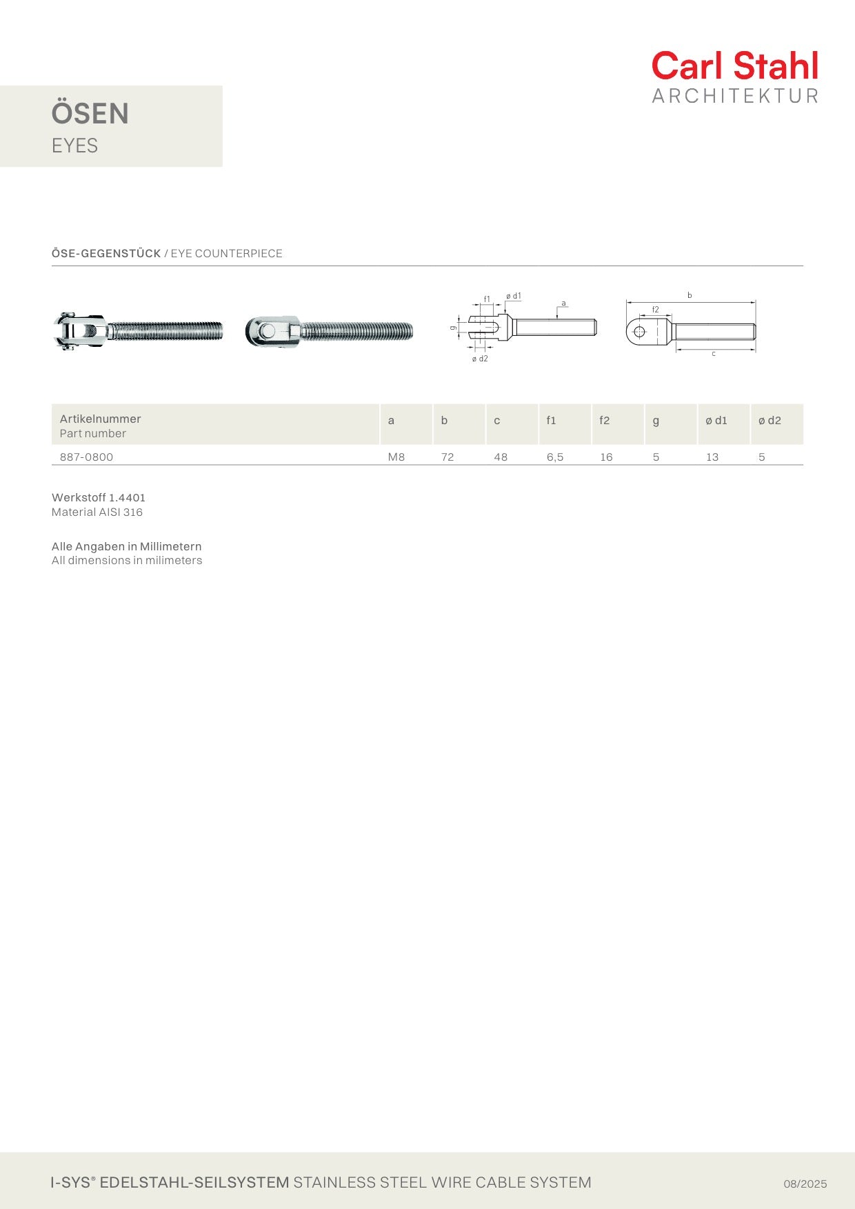 Carl Stahl Eye counterpiece 887