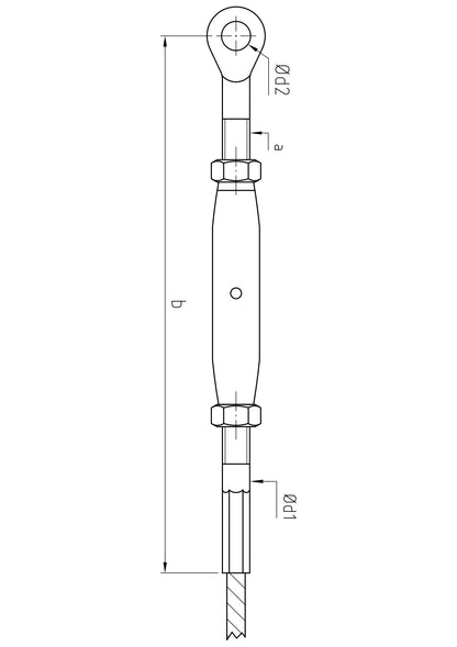 Carl Stahl Turnbuckle with eye, swaged 889